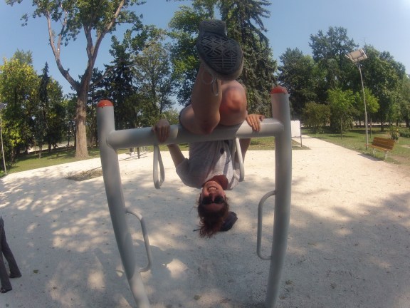 Crazy lady in the park