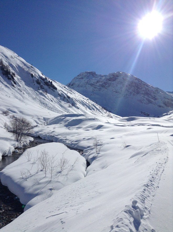 Sun shining near Val D'isere