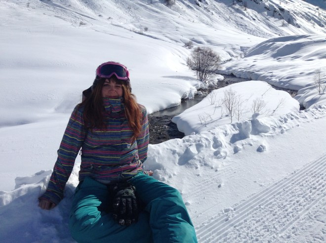 Chilling in the snow in the Alps
