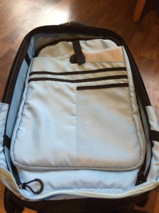 The laptop pocket in the Steve Aoki Micro 3-in1 Luggage scooter
